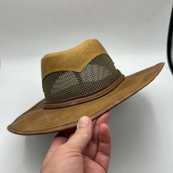 Head\'n Home Handmade Hats Brown Tan Mesh Hat Women\'s Size Small Outdoor Trucker Hat (Brown with Tan Mesh) – Born Primitive main image 4